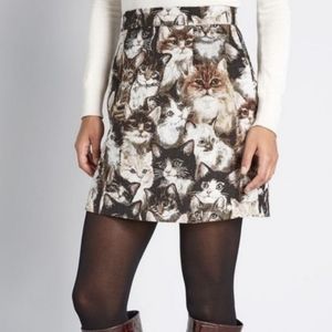 Cat Tapestry Mini Skirt